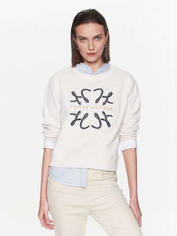 Tommy Hilfiger Tommy Hilfiger Суитшърт WW0WW37793 Екрю Regular Fit