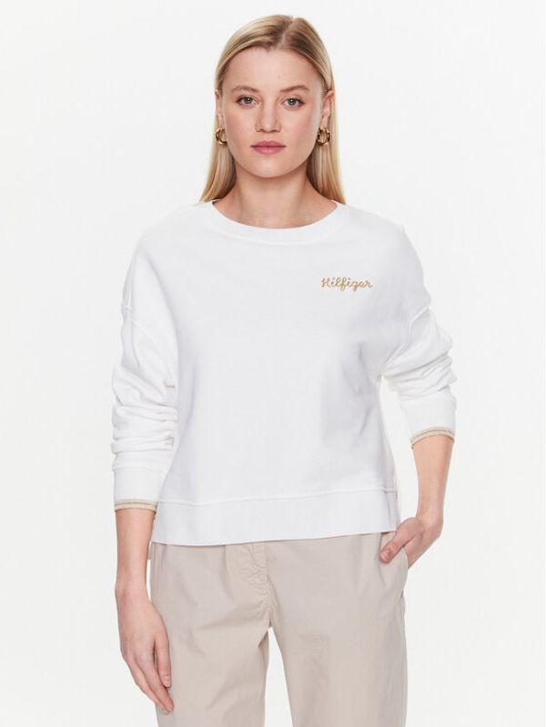 Tommy Hilfiger Tommy Hilfiger Суитшърт WW0WW38773 Бял Relaxed Fit