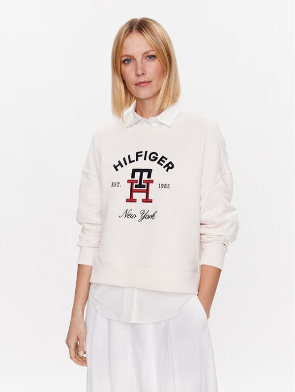 Tommy Hilfiger Tommy Hilfiger Суитшърт WW0WW39188 Екрю Relaxed Fit