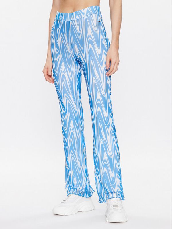 Tommy Hilfiger Tommy Hilfiger Текстилни панталони Psychodelic Flare DW0DW15376 Син Regular Fit