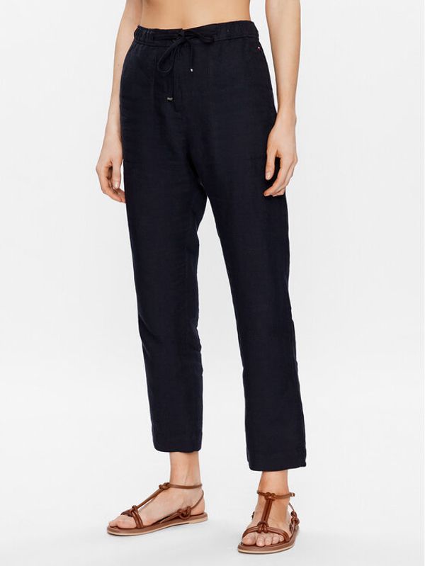 Tommy Hilfiger Tommy Hilfiger Текстилни панталони WW0WW37752 Тъмносин Boyfriend Fit