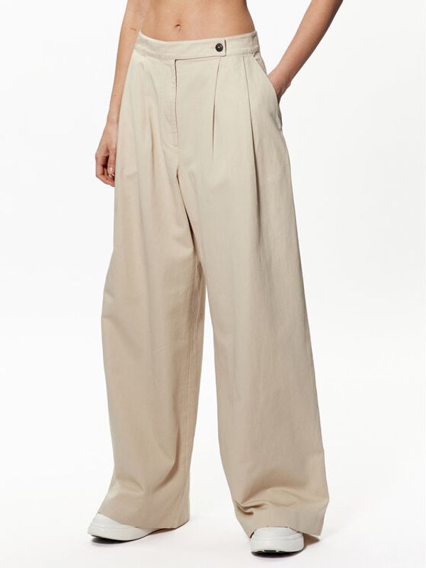 Tommy Hilfiger Tommy Hilfiger Текстилни панталони WW0WW38596 Бежов Wide Leg