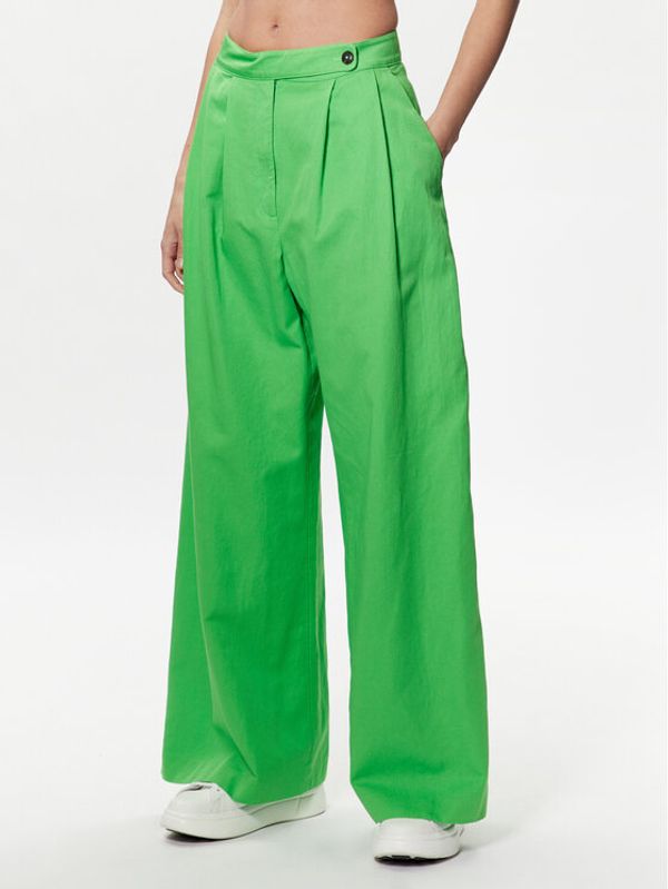 Tommy Hilfiger Tommy Hilfiger Текстилни панталони WW0WW38596 Зелен Wide Leg