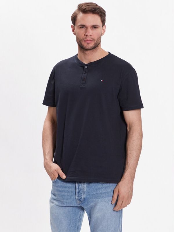 Tommy Hilfiger Tommy Hilfiger Тениска на пижама Henley UM0UM02803 Тъмносин Regular Fit