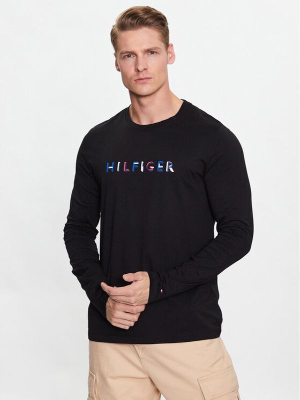 Tommy Hilfiger Tommy Hilfiger Тениска с дълъг ръкав MW0MW31537 Черен Slim Fit