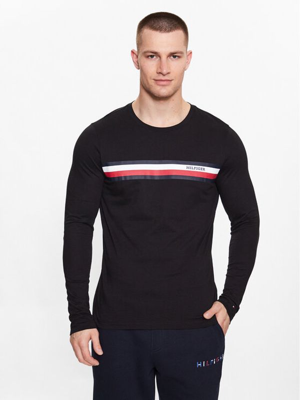 Tommy Hilfiger Tommy Hilfiger Тениска с дълъг ръкав MW0MW32366 Черен Slim Fit