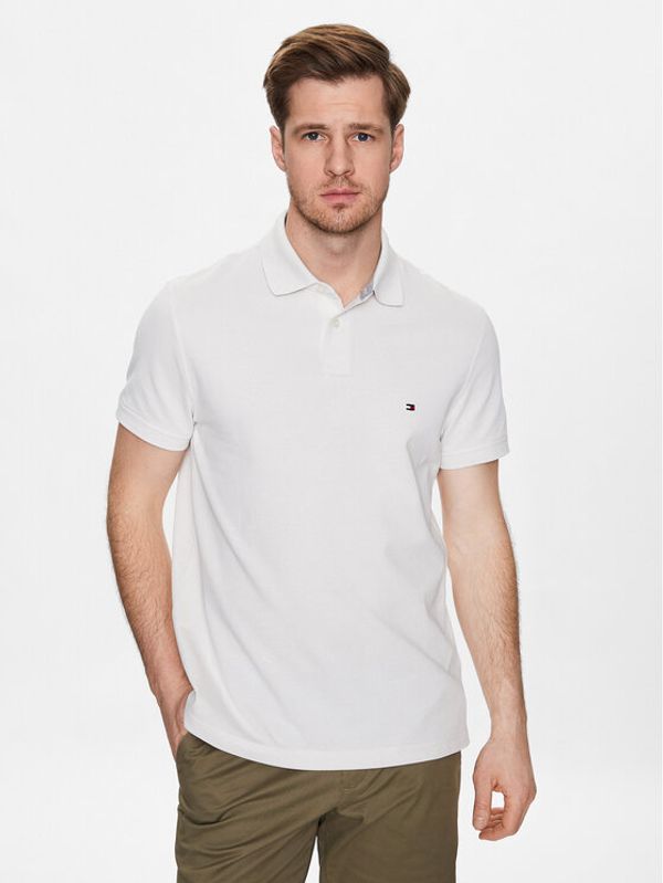 Tommy Hilfiger Tommy Hilfiger Тениска с яка и копчета 1985 MW0MW17770 Екрю Regular Fit