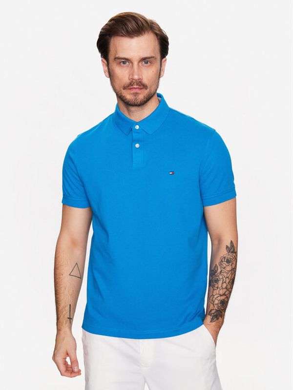 Tommy Hilfiger Tommy Hilfiger Тениска с яка и копчета 1985 MW0MW17770 Син Regular Fit