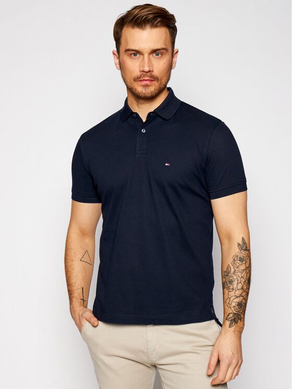 Tommy Hilfiger Tommy Hilfiger Тениска с яка и копчета 1985 MW0MW17770 Тъмносин Regular Fit