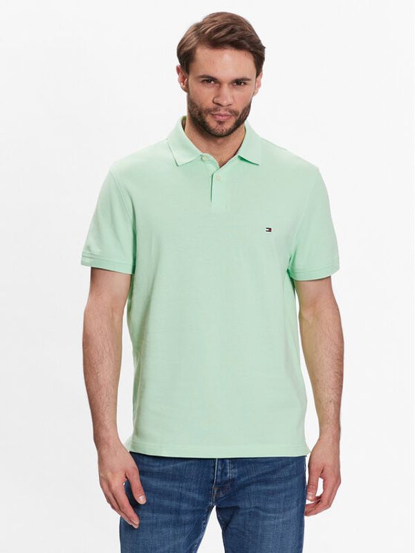 Tommy Hilfiger Tommy Hilfiger Тениска с яка и копчета 1985 MW0MW17770 Зелен Regular Fit