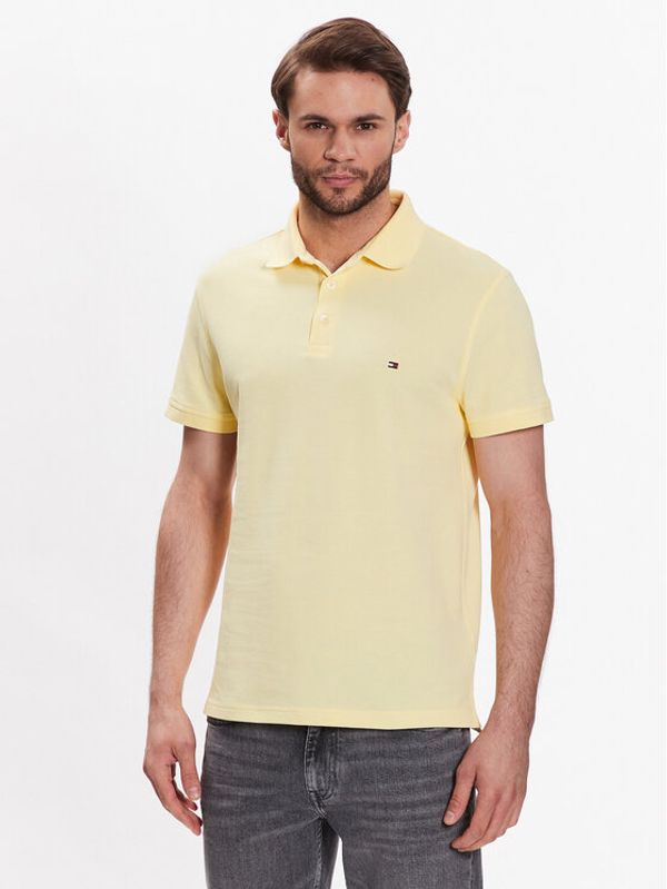Tommy Hilfiger Tommy Hilfiger Тениска с яка и копчета 1985 MW0MW17771 Жълт Slim Fit