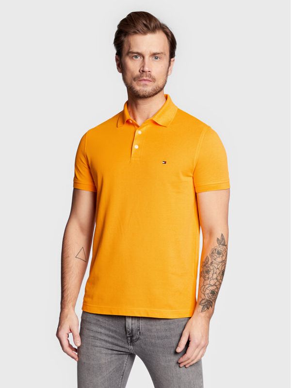 Tommy Hilfiger Tommy Hilfiger Тениска с яка и копчета 1985 MW0MW17771 Жълт Slim Fit