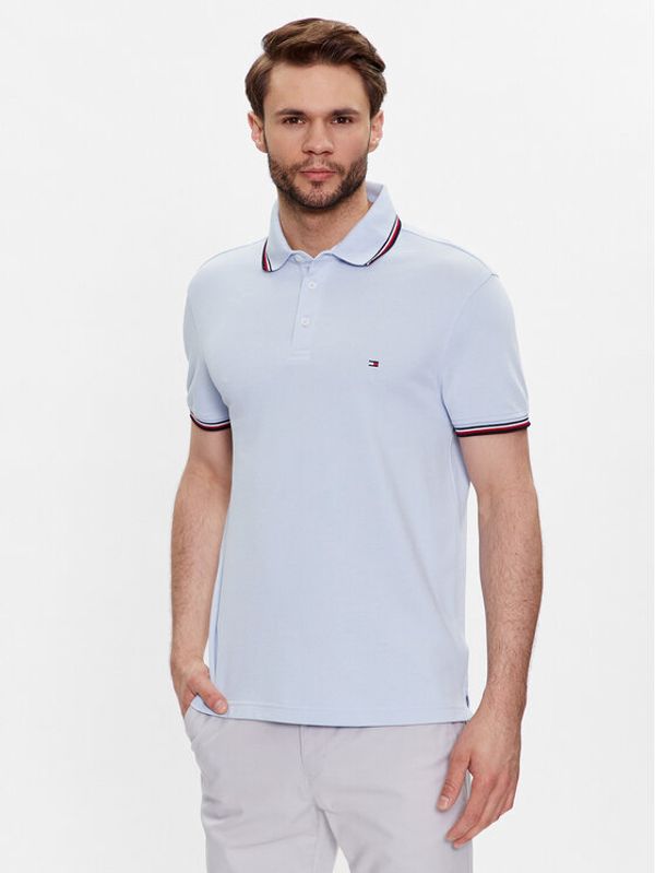 Tommy Hilfiger Tommy Hilfiger Тениска с яка и копчета 1985 MW0MW30750 Син Slim Fit