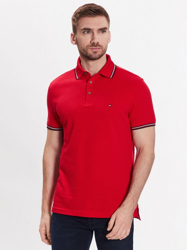 Tommy Hilfiger Tommy Hilfiger Тениска с яка и копчета 1985 Rwb Tipped MW0MW30750 Червен Slim Fit