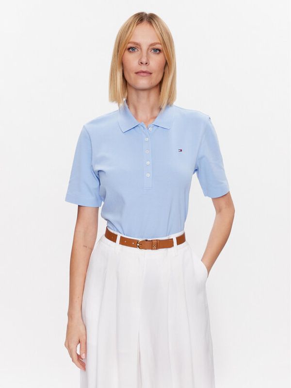 Tommy Hilfiger Tommy Hilfiger Тениска с яка и копчета 1985 WW0WW37820 Син Regular Fit