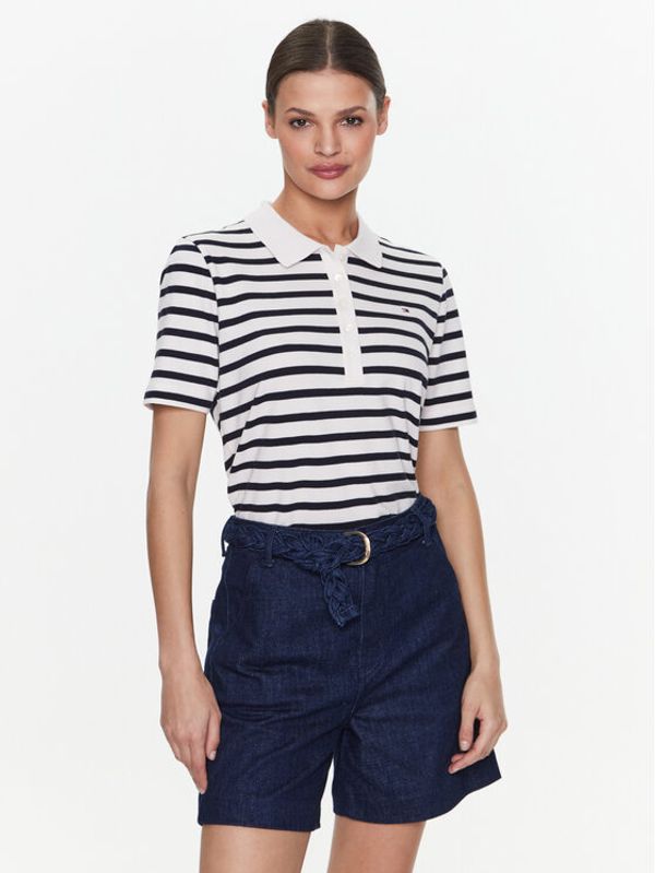 Tommy Hilfiger Tommy Hilfiger Тениска с яка и копчета 1985 WW0WW39531 Тъмносин Regular Fit