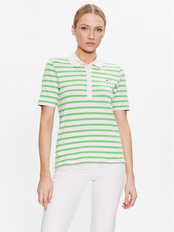 Tommy Hilfiger Tommy Hilfiger Тениска с яка и копчета 1985 WW0WW39531 Зелен Regular Fit