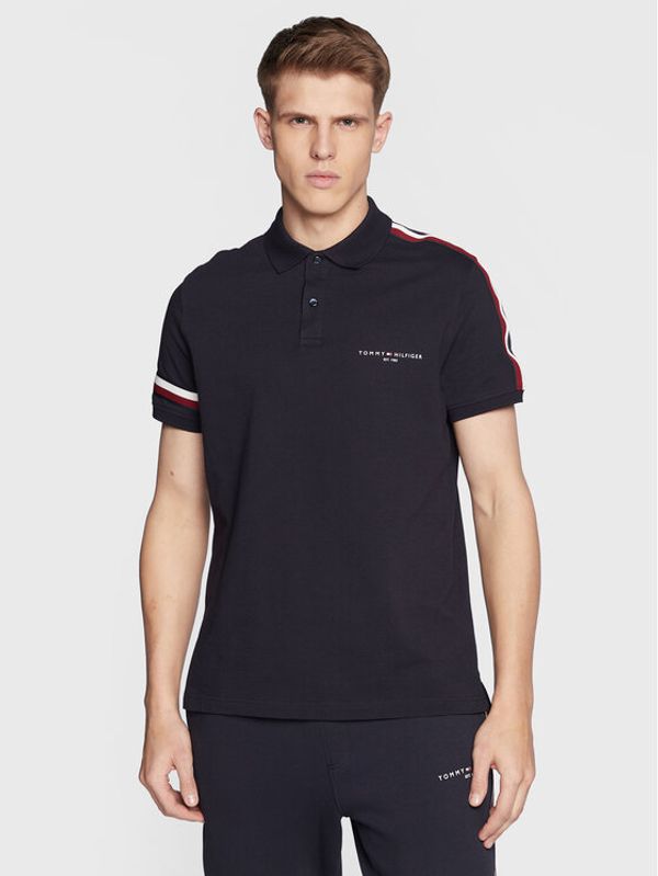 Tommy Hilfiger Tommy Hilfiger Тениска с яка и копчета Global MW0MW29534 Тъмносин Regular Fit