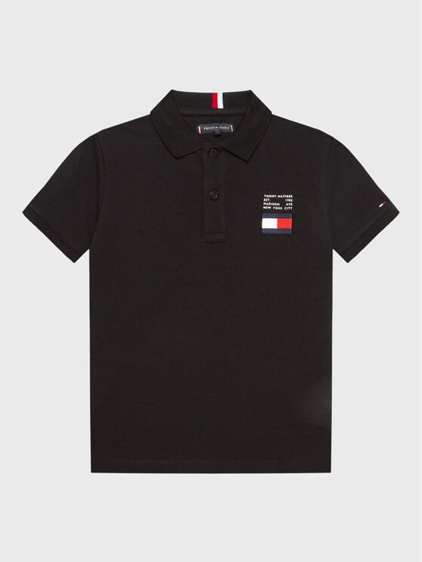 Tommy Hilfiger Tommy Hilfiger Тениска с яка и копчета KB0KB07949 D Черен Regular Fit