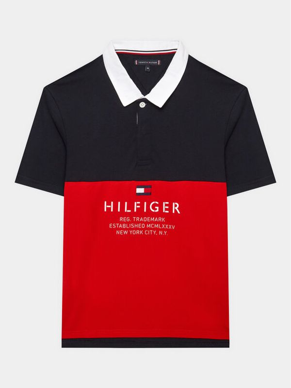 Tommy Hilfiger Tommy Hilfiger Тениска с яка и копчета KB0KB08155 Тъмносин Regular Fit