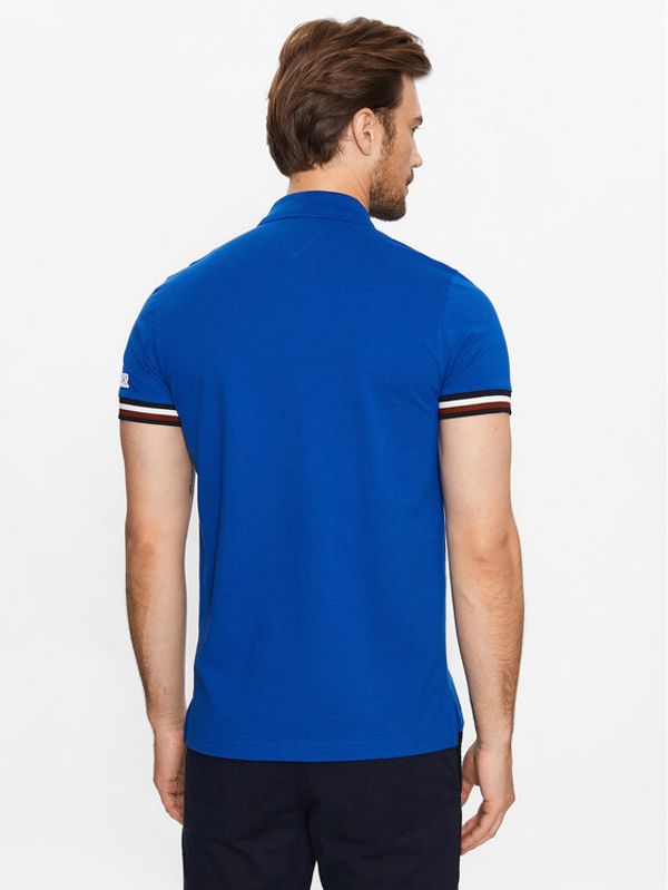 Tommy Hilfiger Tommy Hilfiger Тениска с яка и копчета Monotype MW0MW31549 Тъмносин Slim Fit