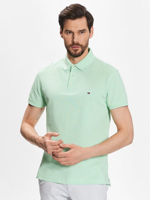 Tommy Hilfiger Tommy Hilfiger Тениска с яка и копчета MW0MW17771 Зелен Slim Fit