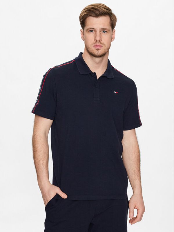 Tommy Hilfiger Tommy Hilfiger Тениска с яка и копчета Textured Tape MW0MW30713 Тъмносин Regular Fit