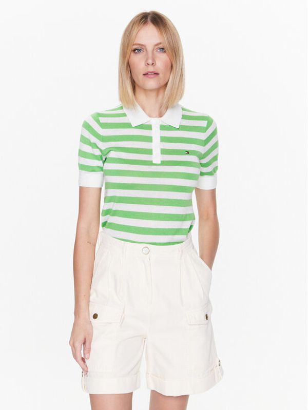 Tommy Hilfiger Tommy Hilfiger Тениска с яка и копчета WW0WW37937 Зелен Regular Fit