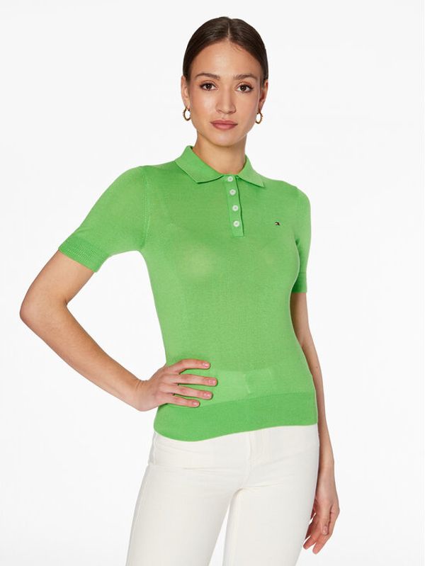 Tommy Hilfiger Tommy Hilfiger Тениска с яка и копчета WW0WW37937 Зелен Regular Fit