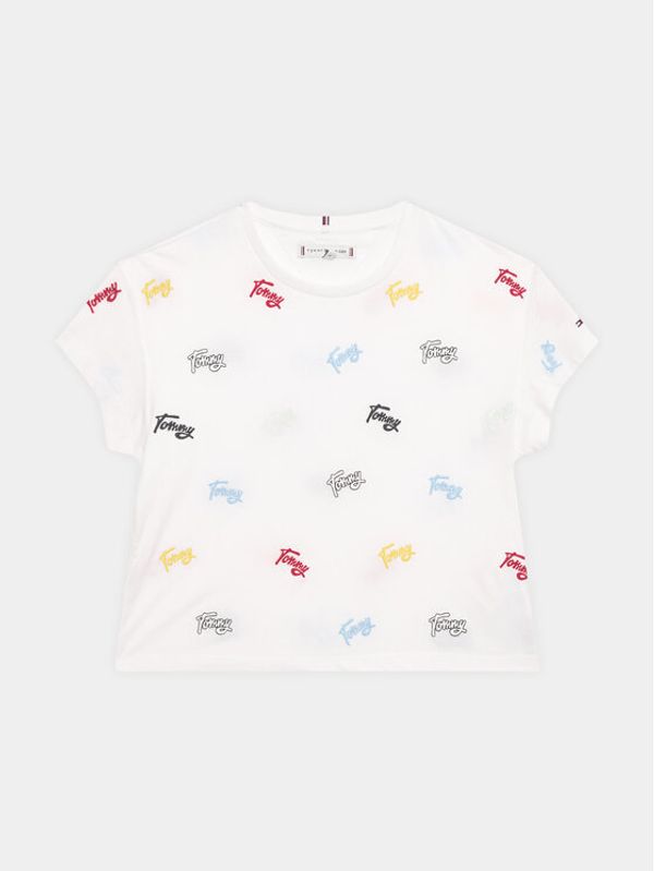 Tommy Hilfiger Tommy Hilfiger Тишърт Allover Critter KG0KG07217 D Бял Relaxed Fit