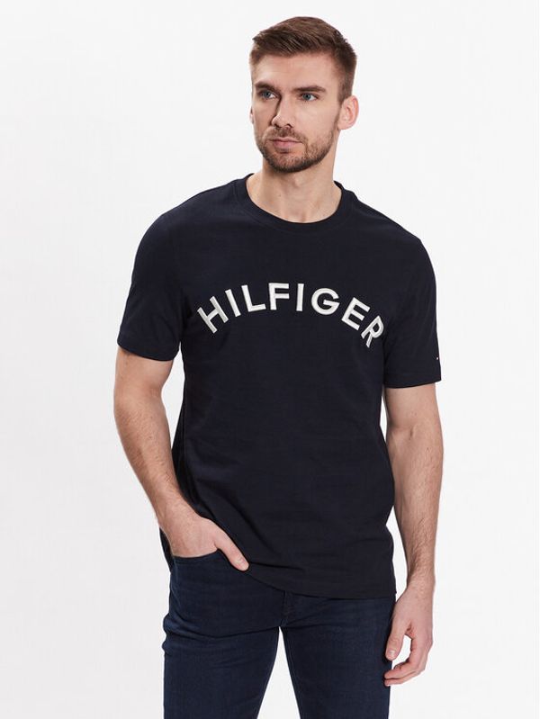 Tommy Hilfiger Tommy Hilfiger Тишърт Arched MW0MW30055 Тъмносин Regular Fit