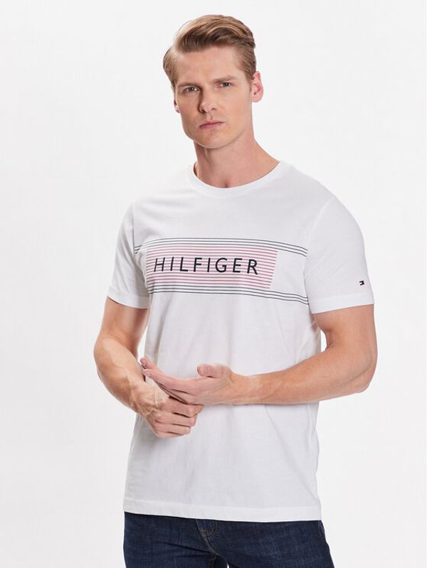 Tommy Hilfiger Tommy Hilfiger Тишърт Brand Love Chest MW0MW30035 Бял Slim Fit