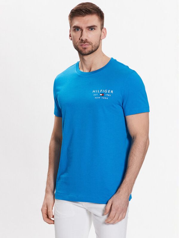 Tommy Hilfiger Tommy Hilfiger Тишърт Brand Love Small Logo MW0MW30033 Син Slim Fit