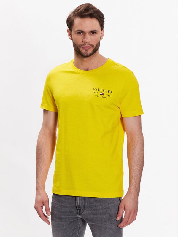 Tommy Hilfiger Tommy Hilfiger Тишърт Brand Love Small Logo MW0MW30033 Жълт Slim Fit