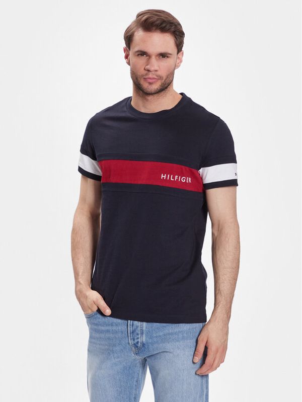 Tommy Hilfiger Tommy Hilfiger Тишърт Colorblock Placement MW0MW29282 Тъмносин Slim Fit