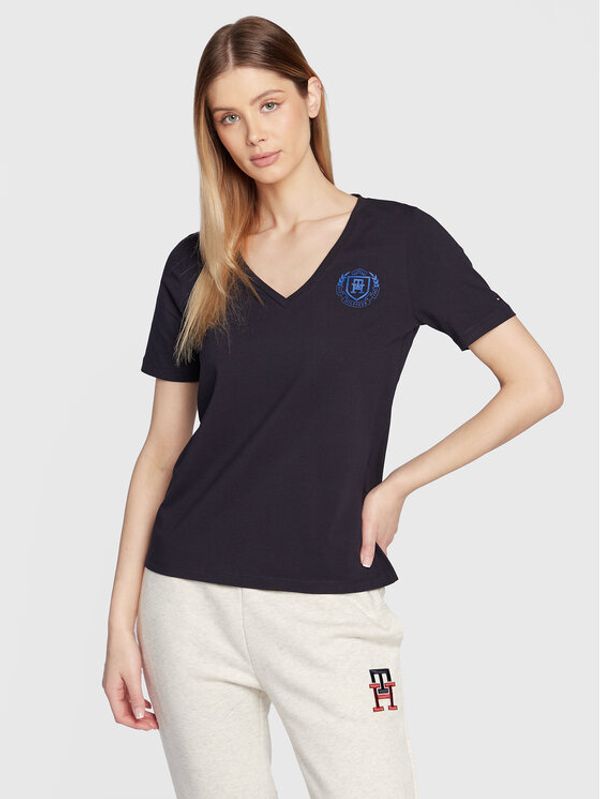 Tommy Hilfiger Tommy Hilfiger Тишърт Crest WW0WW37204 Тъмносин Regular Fit