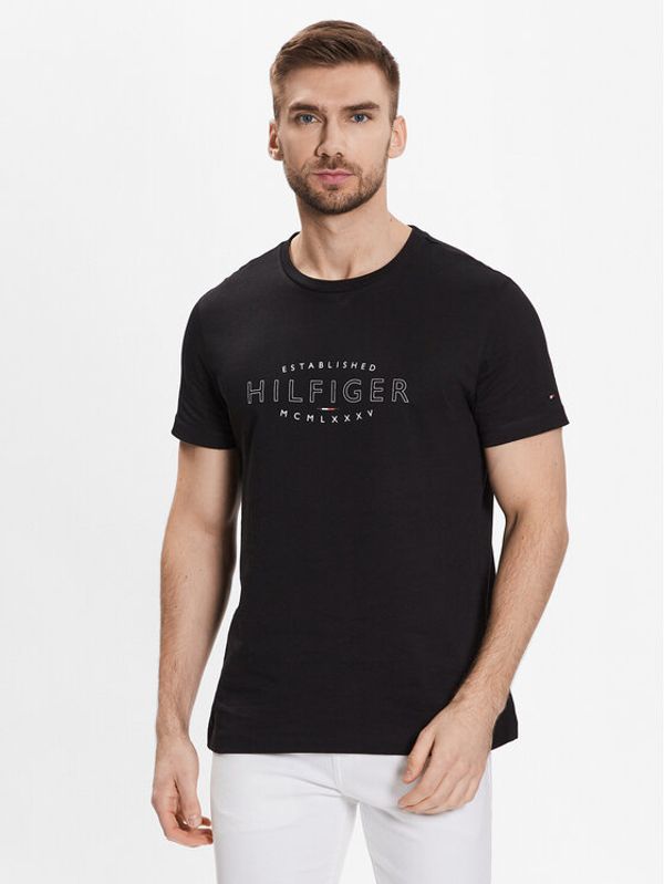 Tommy Hilfiger Tommy Hilfiger Тишърт Curve Logo MW0MW30034 Черен Slim Fit