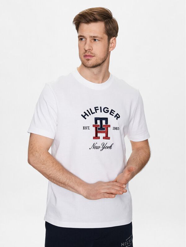 Tommy Hilfiger Tommy Hilfiger Тишърт Curved Monogram MW0MW30043 Бял Regular Fit