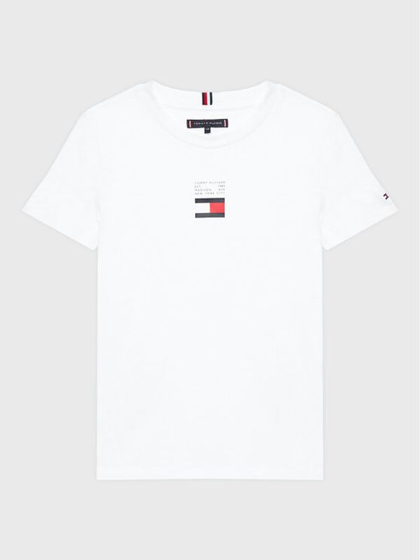 Tommy Hilfiger Tommy Hilfiger Тишърт Flag KB0KB08033 D Бял Regular Fit
