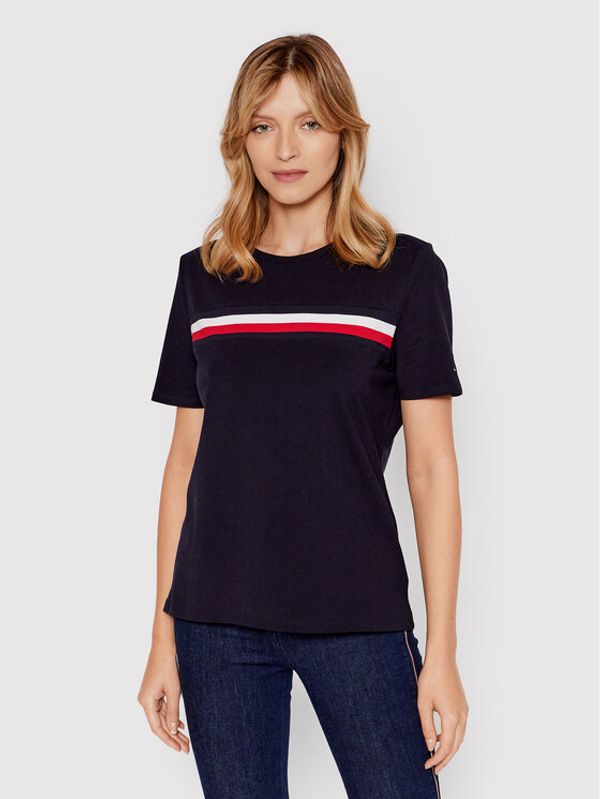 Tommy Hilfiger Tommy Hilfiger Тишърт Gbl Stp WW0WW33021 Тъмносин Regular Fit