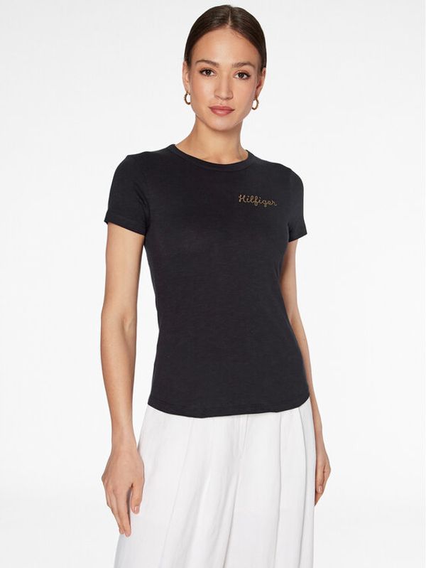 Tommy Hilfiger Tommy Hilfiger Тишърт Gold WW0WW37860 Тъмносин Slim Fit