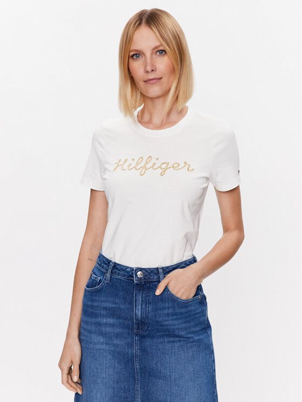 Tommy Hilfiger Tommy Hilfiger Тишърт Gold WW0WW38692 Екрю Regular Fit