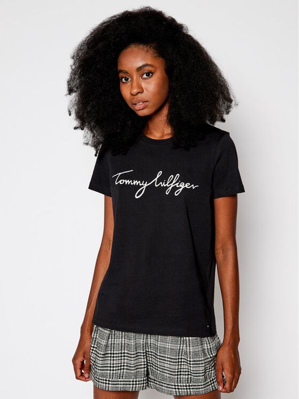 Tommy Hilfiger Tommy Hilfiger Тишърт Heritage Crew Neck Graphic Tee WW0WW24967 Черен Regular Fit