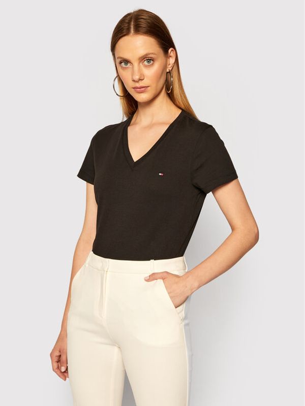 Tommy Hilfiger Tommy Hilfiger Тишърт Heritage Tee WW0WW24969 Черен Regular Fit