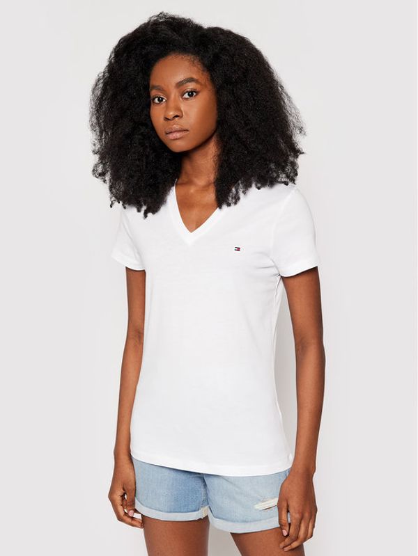 Tommy Hilfiger Tommy Hilfiger Тишърт Heritage V-Neck Tee WW0WW24969 Бял Regular Fit