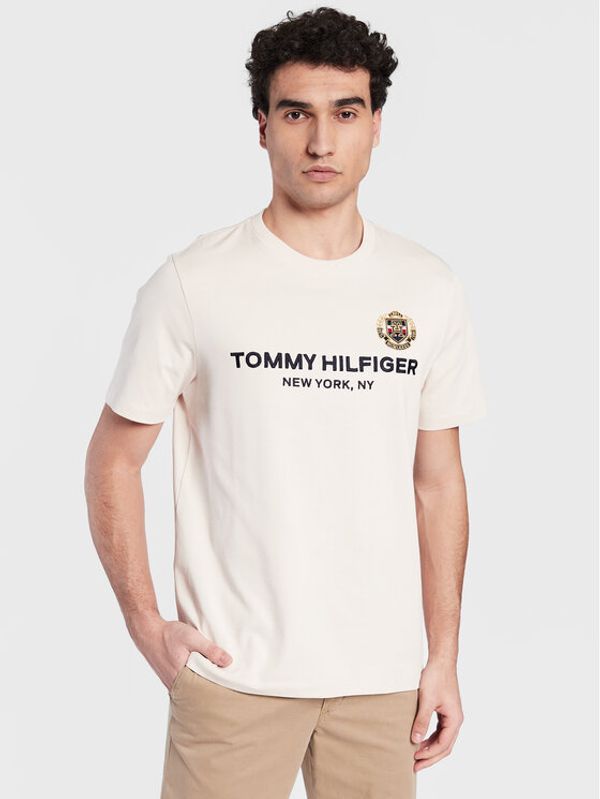 Tommy Hilfiger Tommy Hilfiger Тишърт Icon Stack MW0MW29388 Екрю Regular Fit