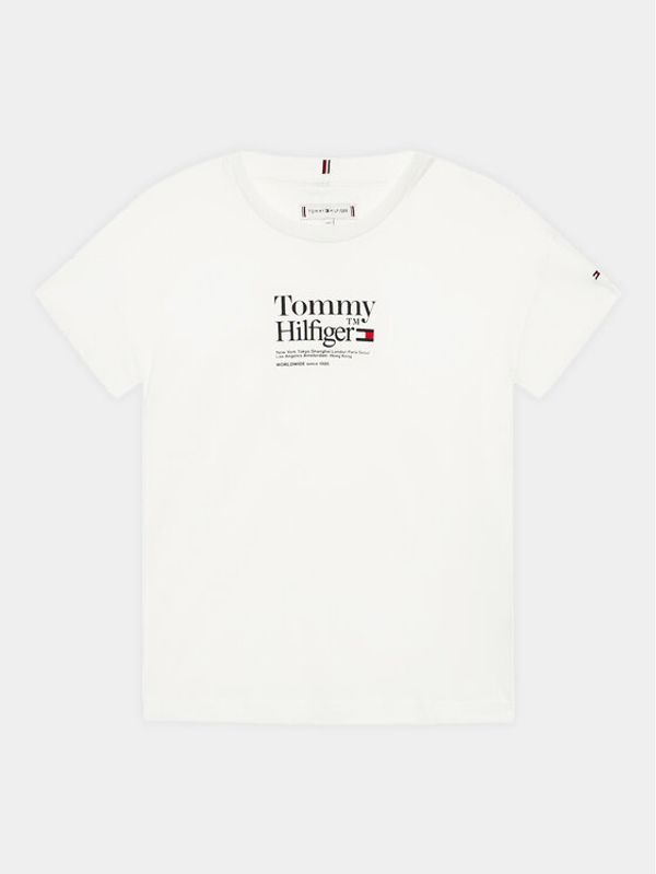 Tommy Hilfiger Tommy Hilfiger Тишърт KG0KG07256 D Бял Regular Fit