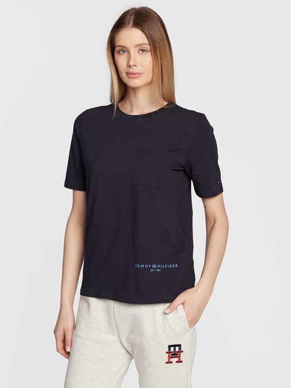 Tommy Hilfiger Tommy Hilfiger Тишърт Logo WW0WW37556 Тъмносин Regular Fit
