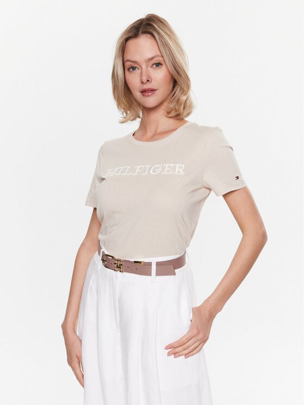 Tommy Hilfiger Tommy Hilfiger Тишърт Monotype WW0WW40057 Бежов Regular Fit