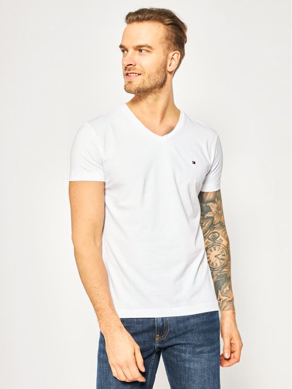 Tommy Hilfiger Tommy Hilfiger Тишърт MW0MW02045 Бял Slim Fit